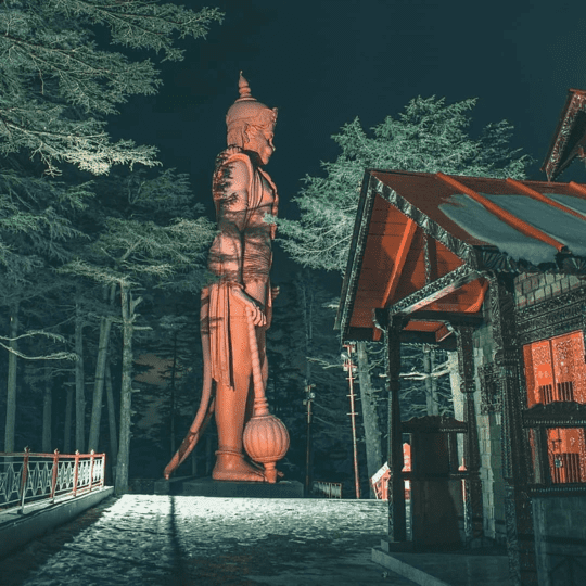 night capture of a serene temple