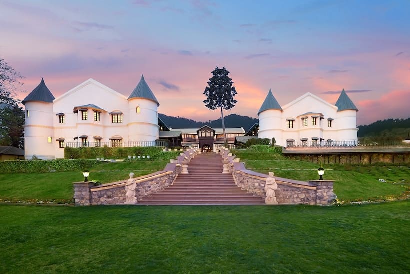 Luxurious white coloured building of a hotel resort