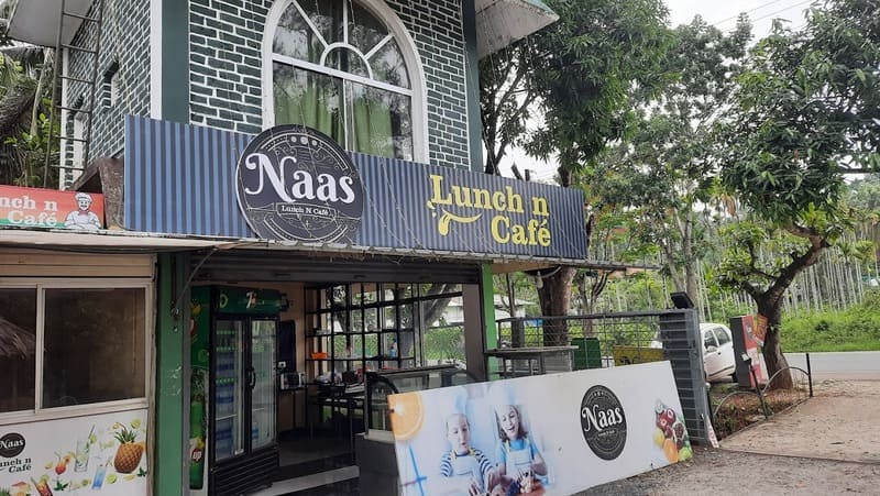 Exterior of a local restaurant with board sign